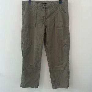 Ann Taylor Olive Green Cargo Pocket Adjustable Hem Pants 8